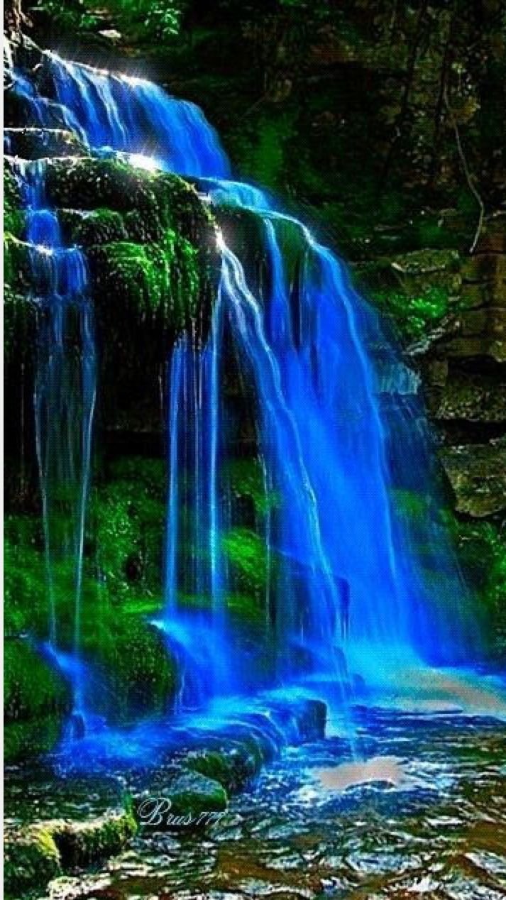 Blue nature waterfall Wallpapers Download | MobCup