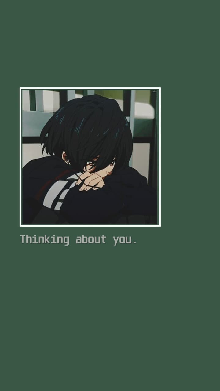 anime thinking sad