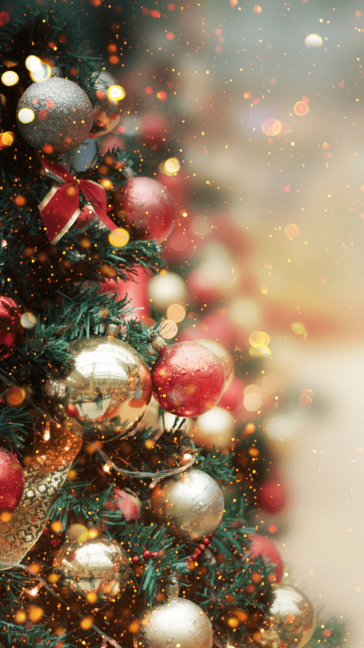 Download wallpaper 800x1420 christmas toy, tree, christmas, new year, blur,  decoration iphone se/5s/5c/5 for parallax hd background
