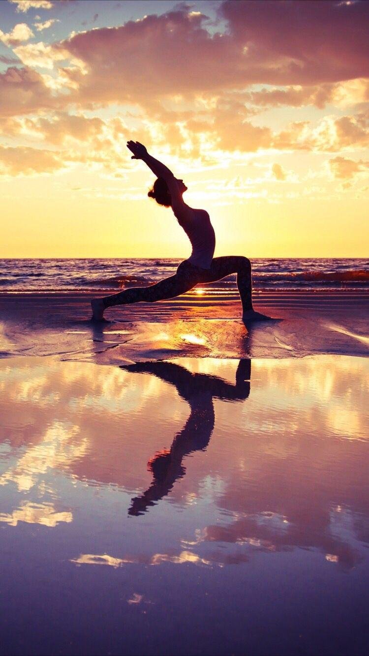 beach yoga wallpaper