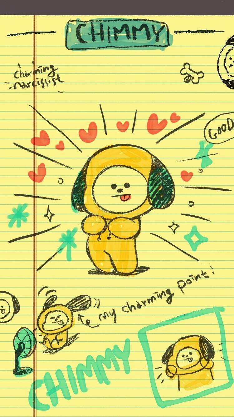 there are rabbits on the moon  BT21  Chimmy 