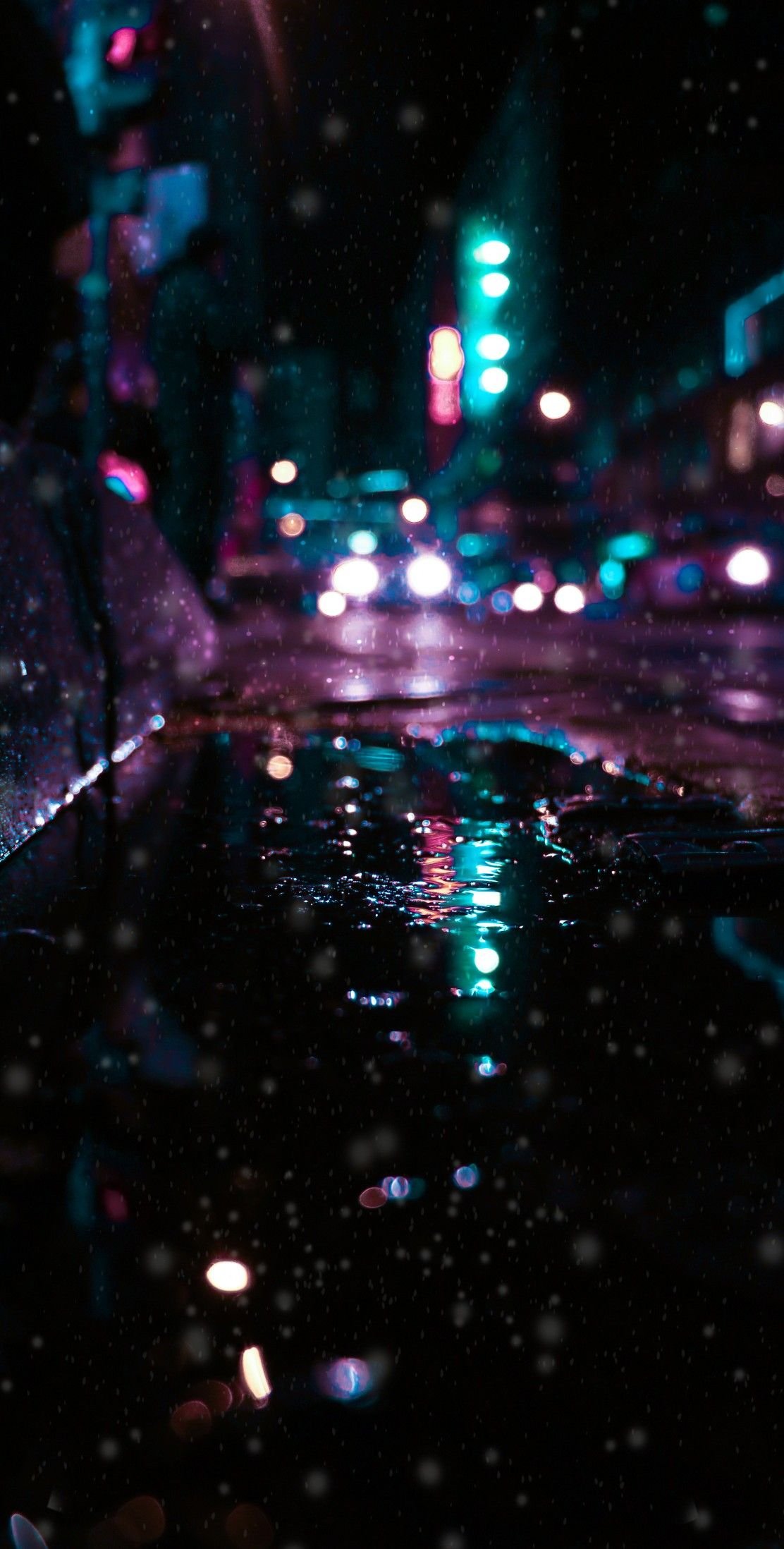 rainy lights wallpaper