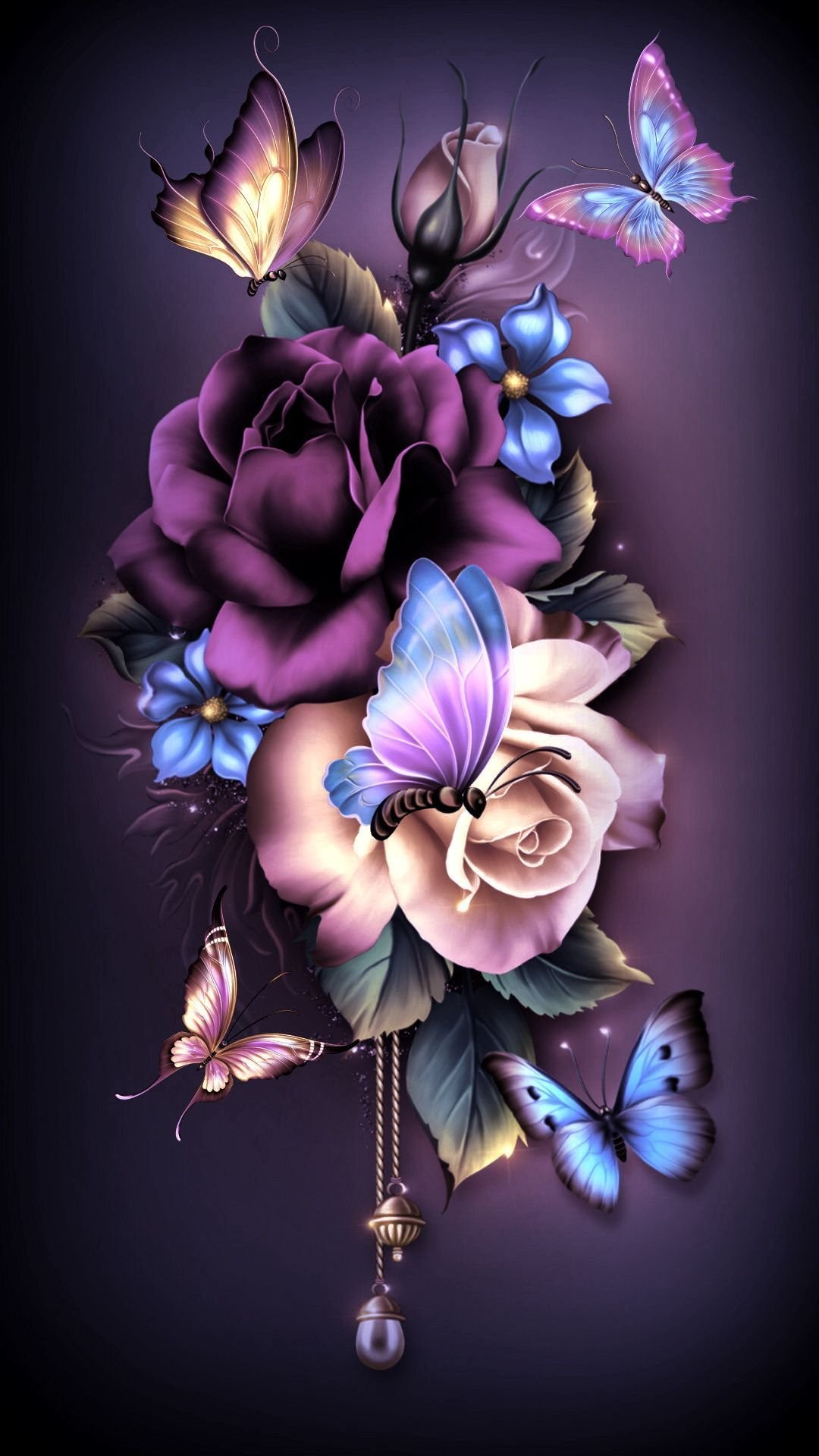 Floral Butterfly HD wallpaper