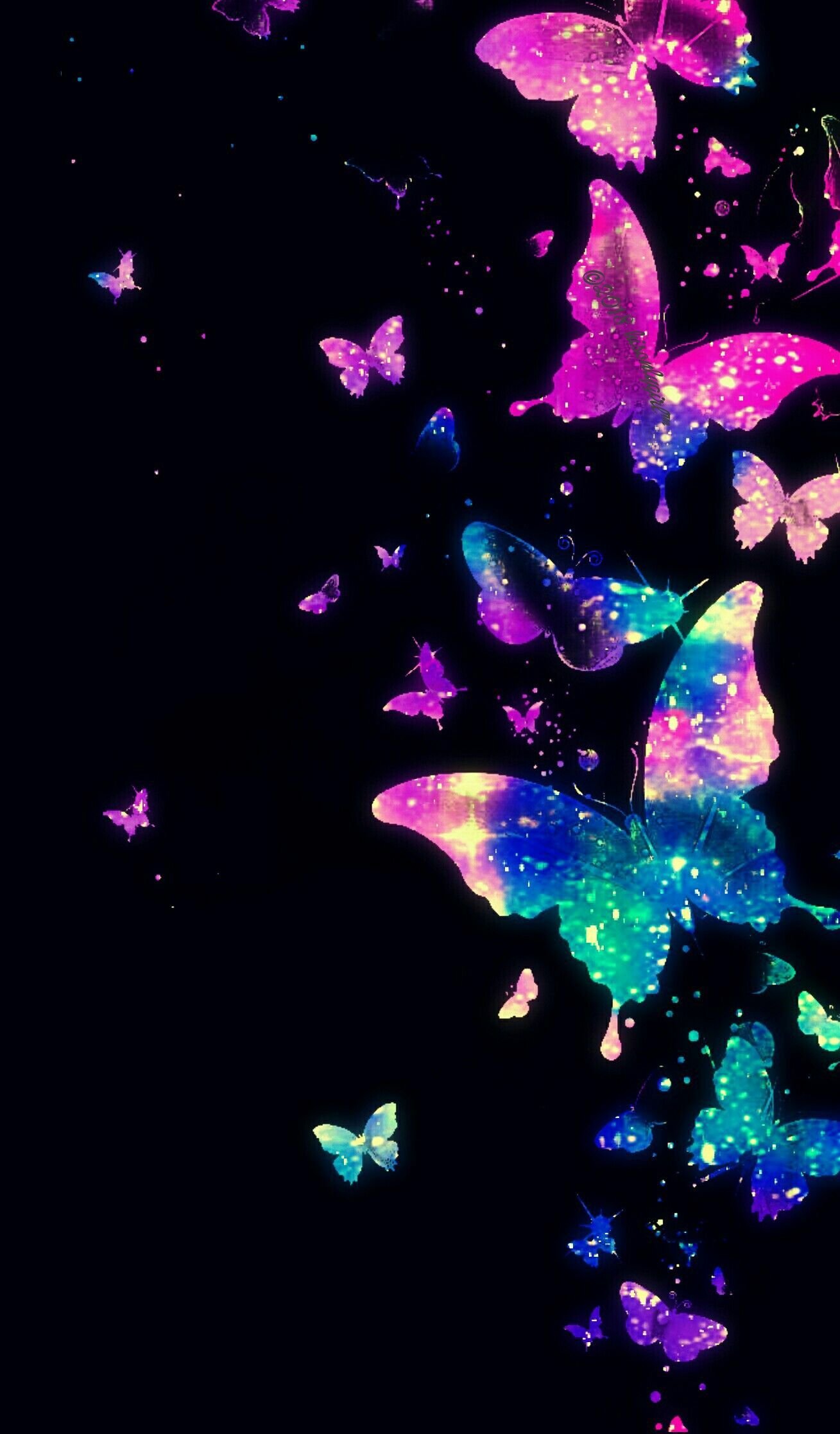 neon butterfly wallpaper