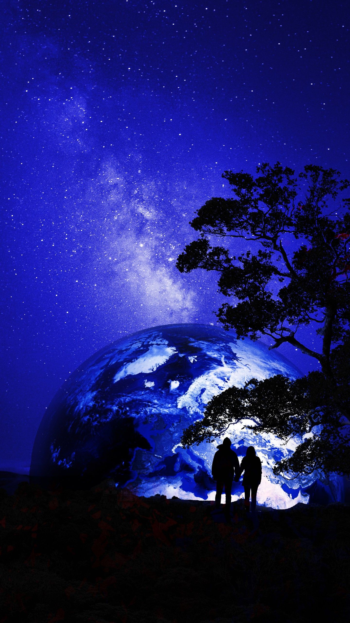 Silhouette Earth Couple