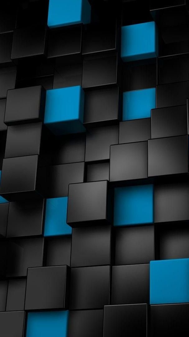 black and blue wallpaper 3d