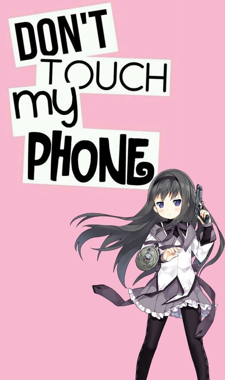 anime girl on phone