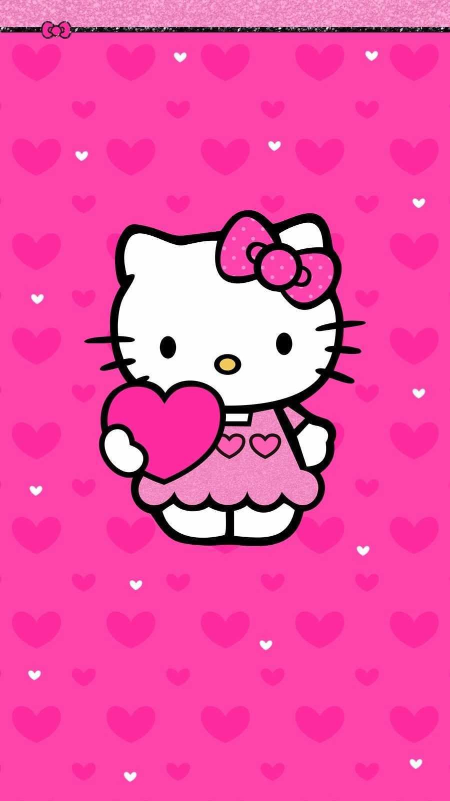 Y2k Hello Kitty - pink background heart Wallpaper Download | MobCup