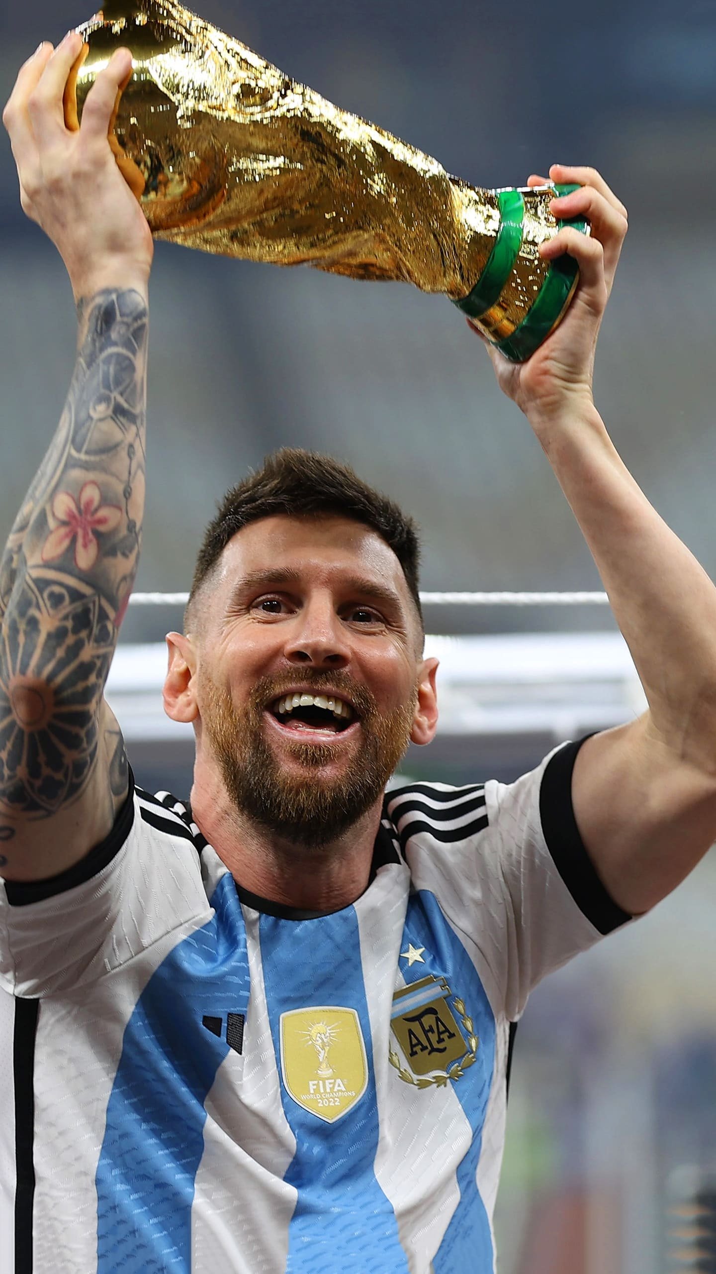 Finally Lionel Messi lifts World Cup trophy Emotions tears joy for  Argentina captains crowning achievement in potentially his last FIFA  tournament  Sporting News Canada