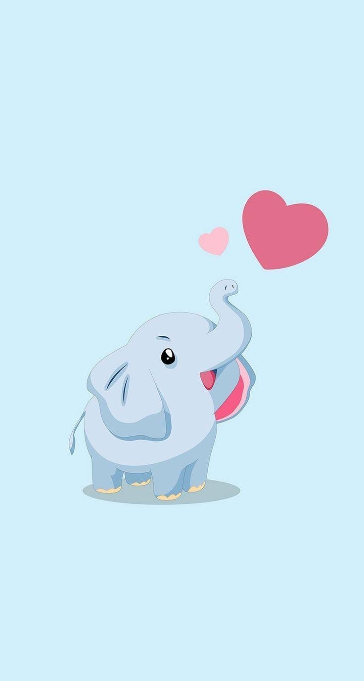 Cute Baby Elephant Illustration Stock Illustration  Illustration of  background adorable 268481450