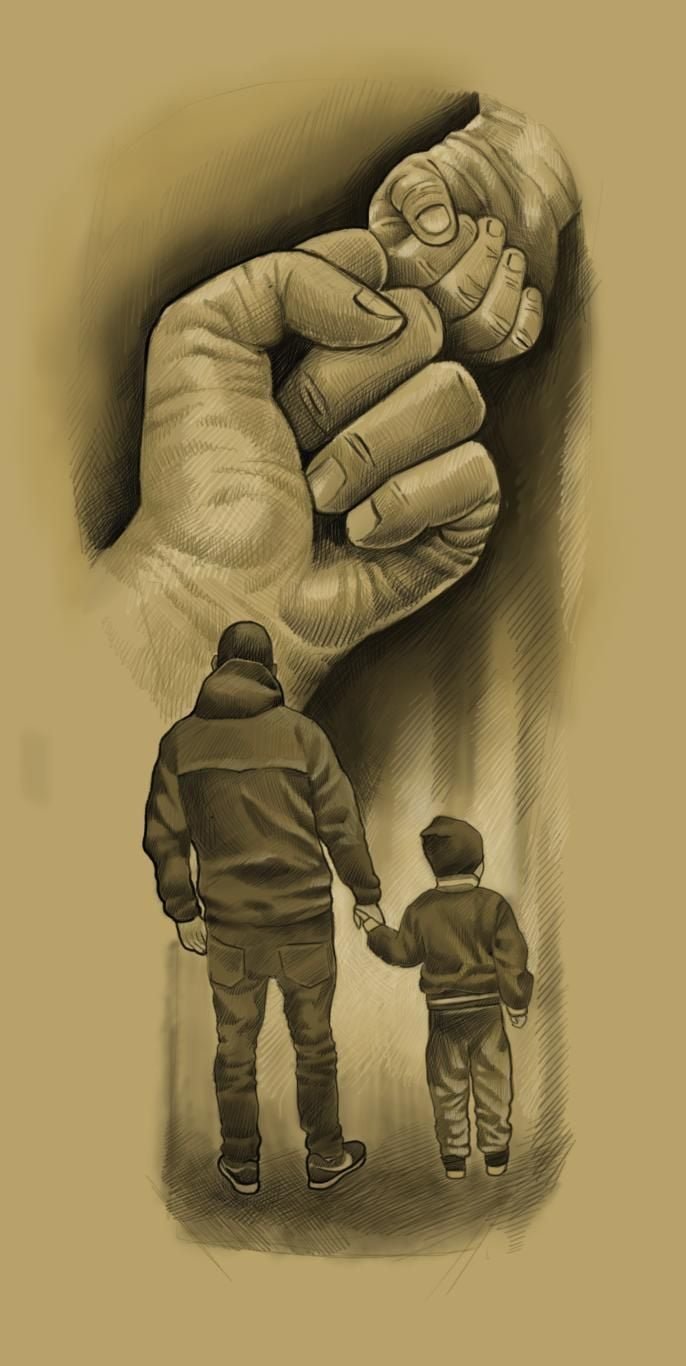 Father And Son Sketch Art Wallpaper Download MobCup