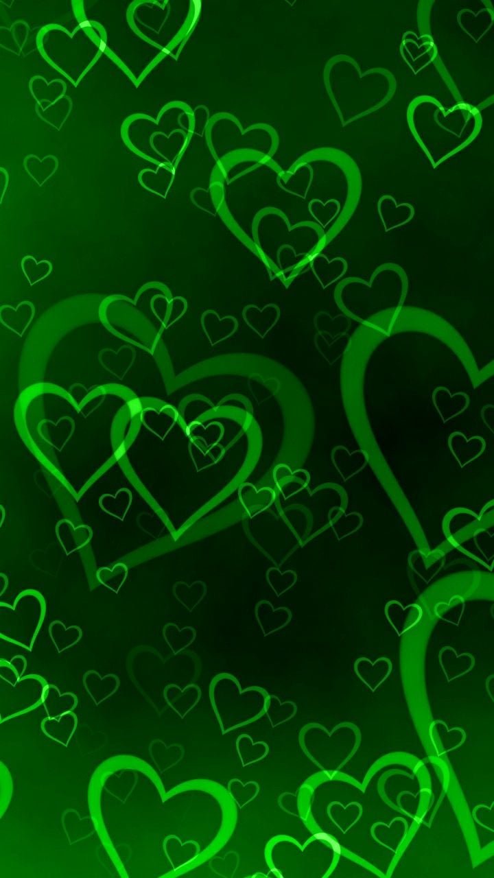 green heart background