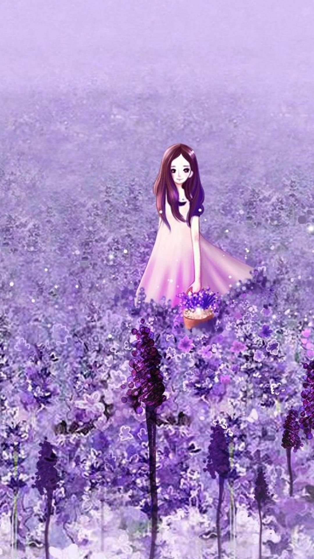 anime girl purple dress