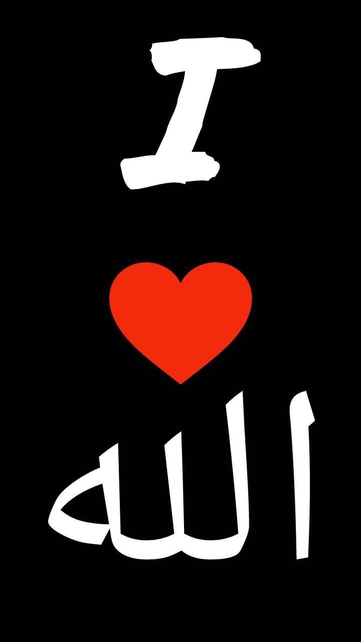 I Love Allah - Black Background Wallpaper Download | MobCup