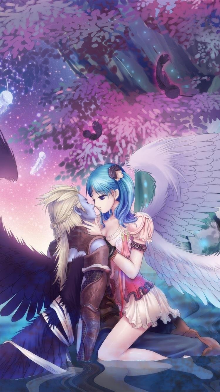 anime angel girl and boy