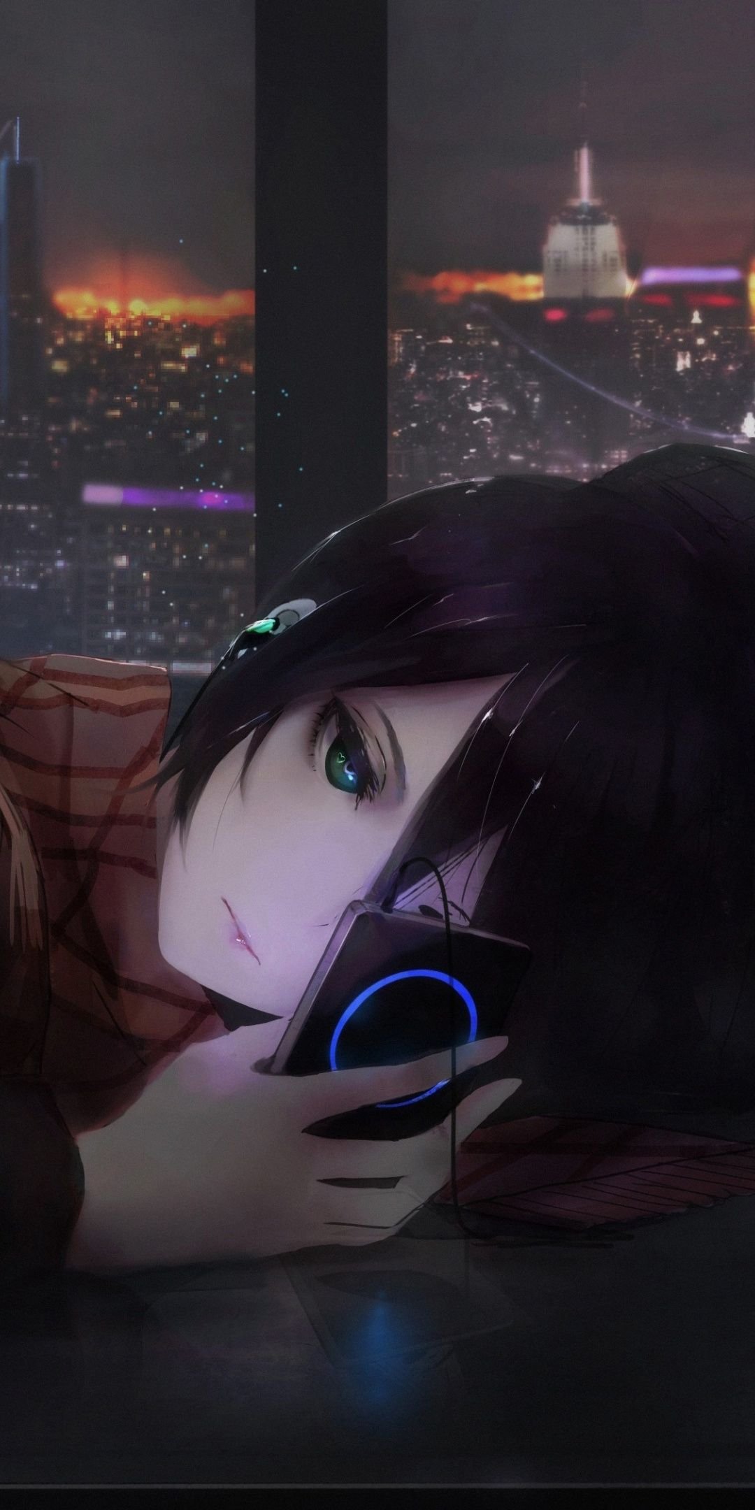 Sad anime girl on ledge Wallpapers Download