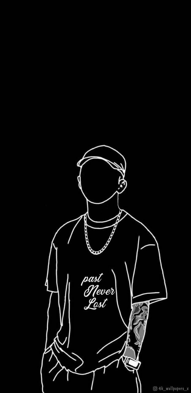 Bad Boy White Outline Wallpaper Download | MobCup