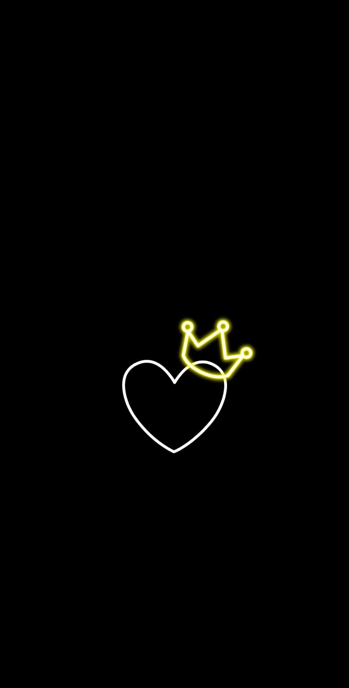 Glitter Black Heart Wallpaper for iPhone Free PNG Image｜Illustoon