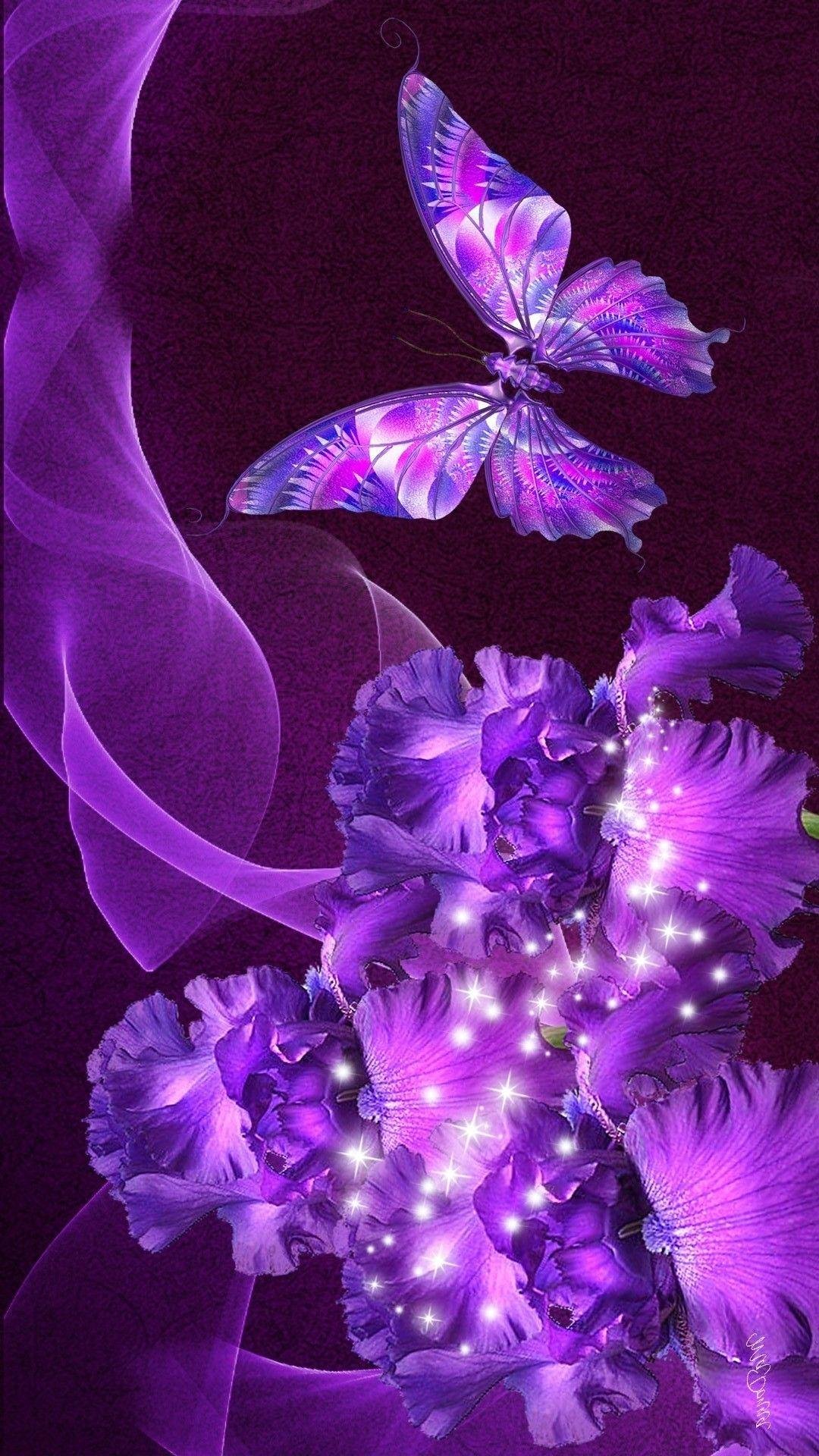 Dark Purple Butterfly Wallpaper
