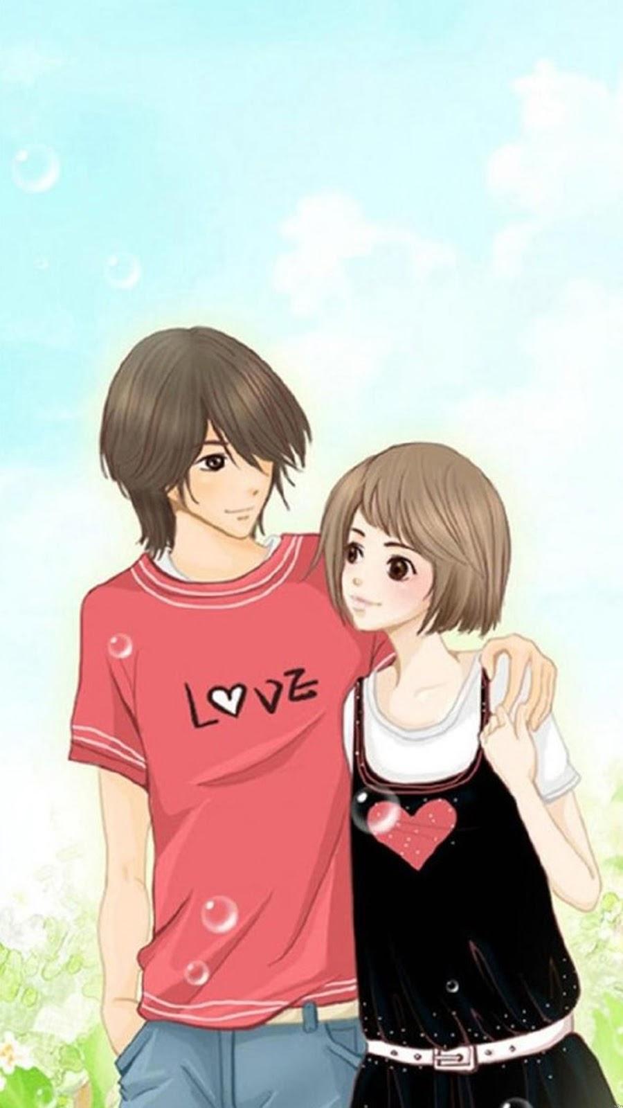 Romantic Cartoon Couple