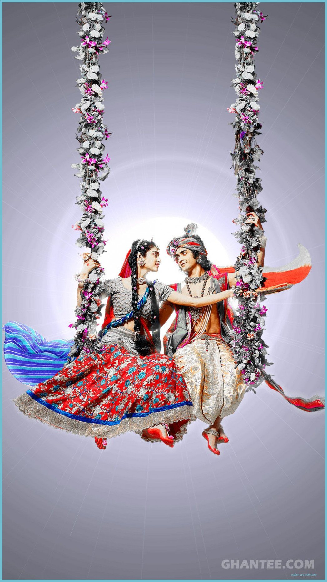 Shri Radha Krishna On Swing Statue Wallpaper Download | MobCup