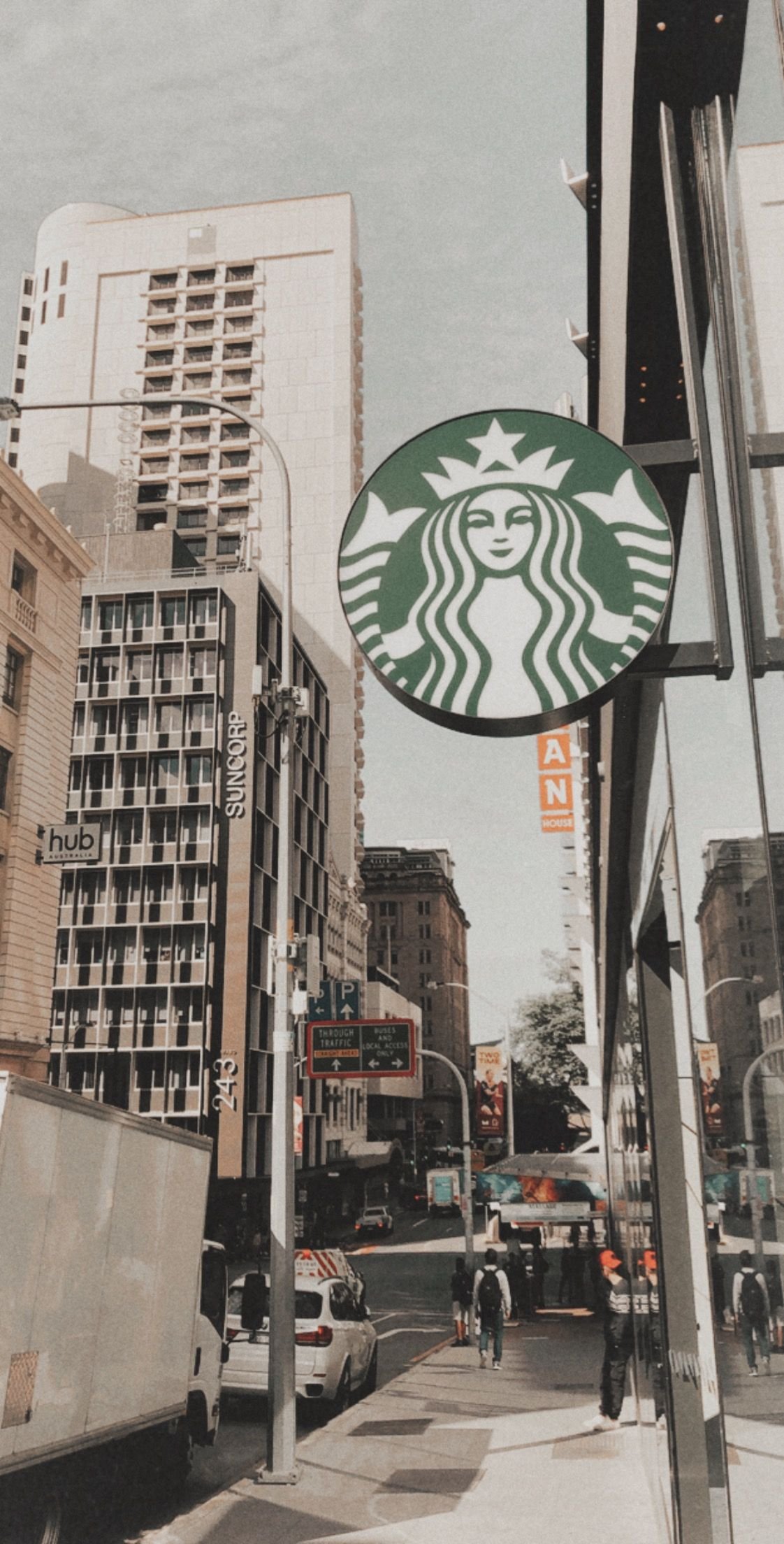HD wallpaper Starbucks building coffee shop street view facade city  street  Wallpaper Flare