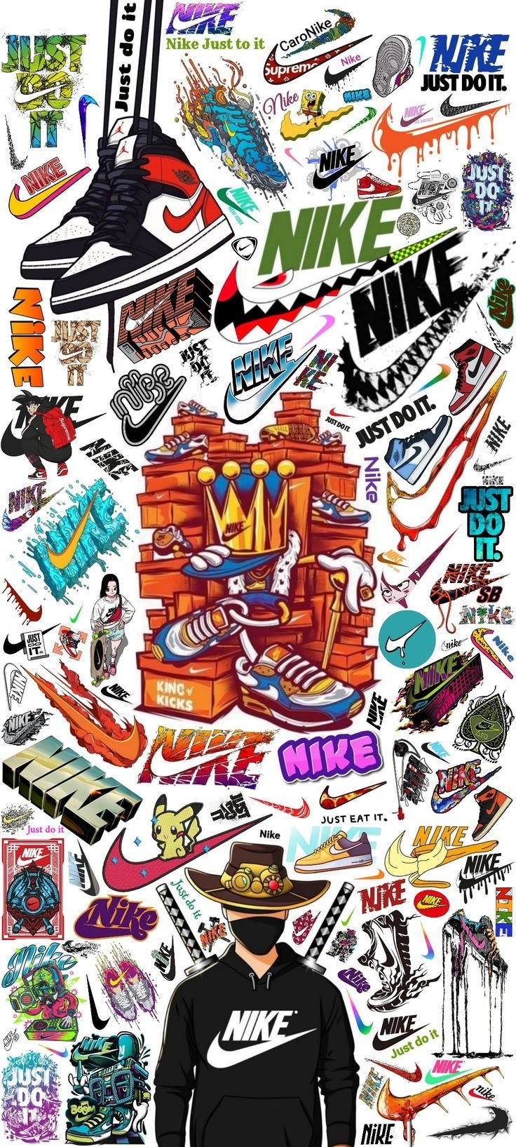 Nike Shoes Live Wallpaper on Graffiti Background - free download