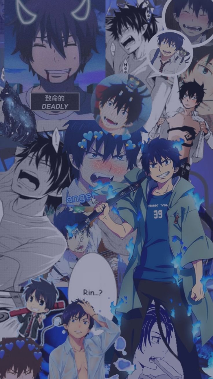 Download Blue Anime Rin Okumura Aesthetic Wallpaper  Wallpaperscom