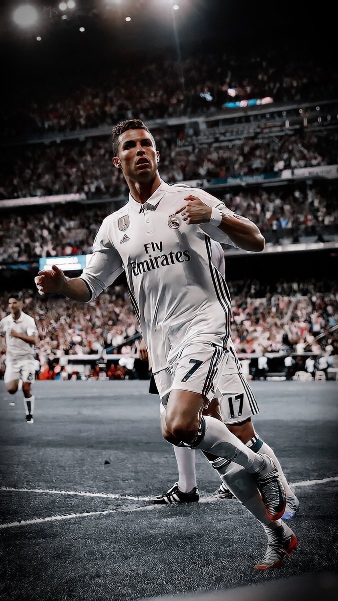 Download wallpaper Cristiano Ronaldo, football, CR7, champions league,  legend, Real Madrid, Portugal, player, Ronaldo, the celebration, section  sports in resolution 320x400