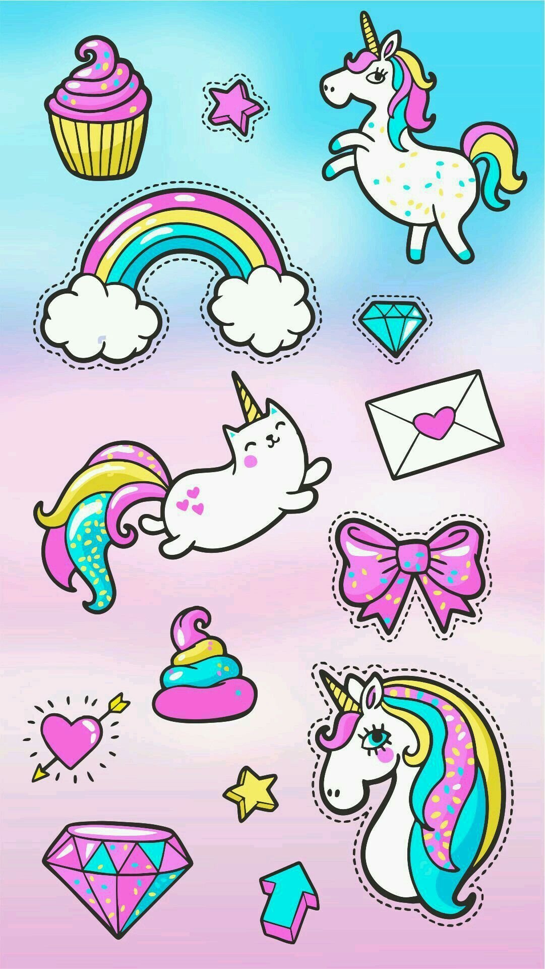 Rainbow Unicorn Background Vector Art Icons and Graphics for Free Download