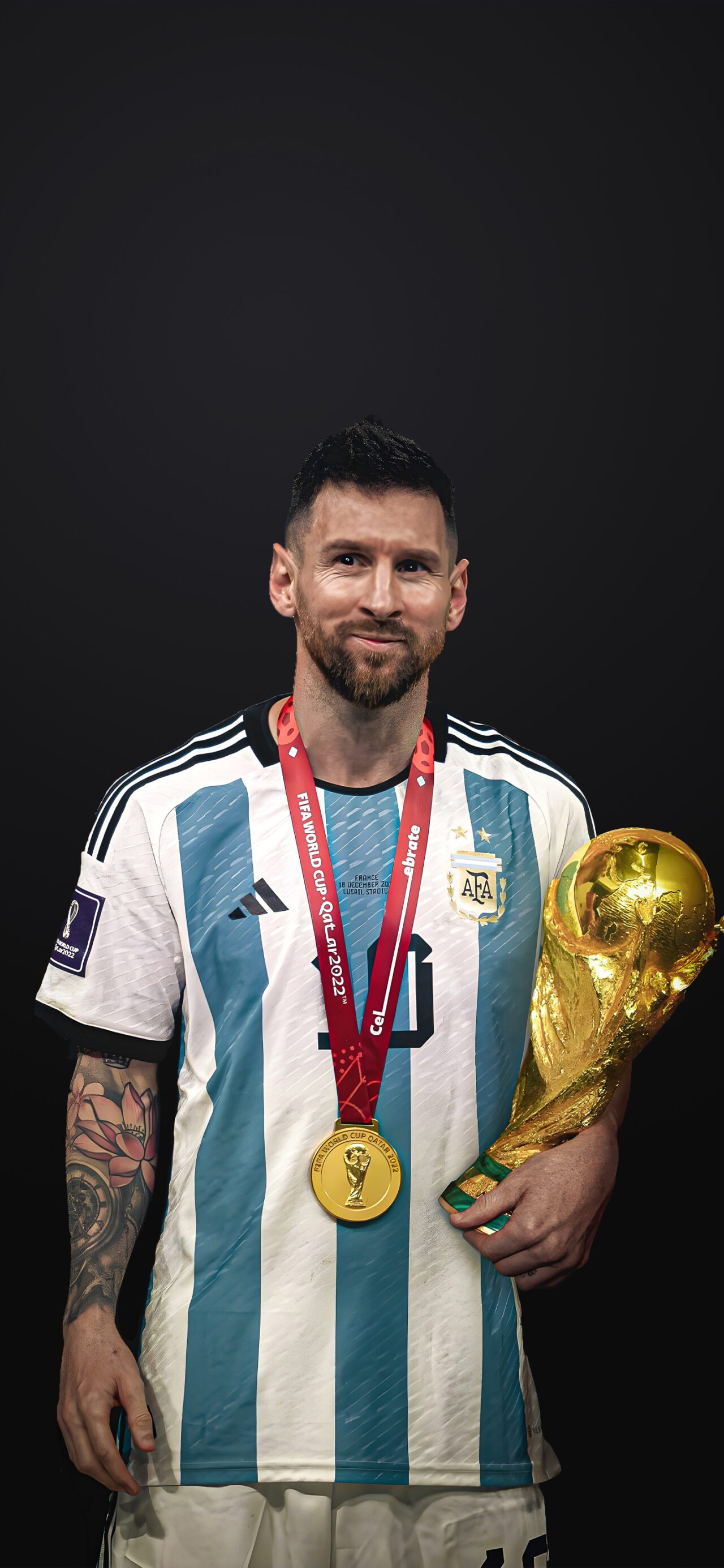 Lionel Messi Trophy Kiss FIFA World Cup 2022 4K Wallpaper iPhone HD Phone  510i