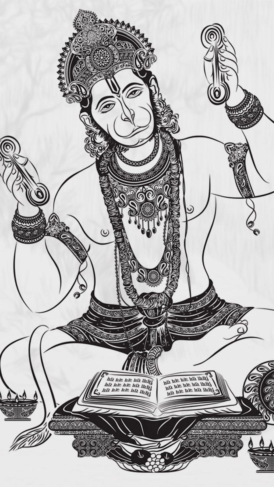 🥰😍 जय श्री राम 🚩🚩🚩 In black and white 🤍🖤 Drawing of cute little hanuman  ji 😍🚩 Outline of Cute little Bajrangbali ji🧡🧡🧡🧡 Artist… | Instagram