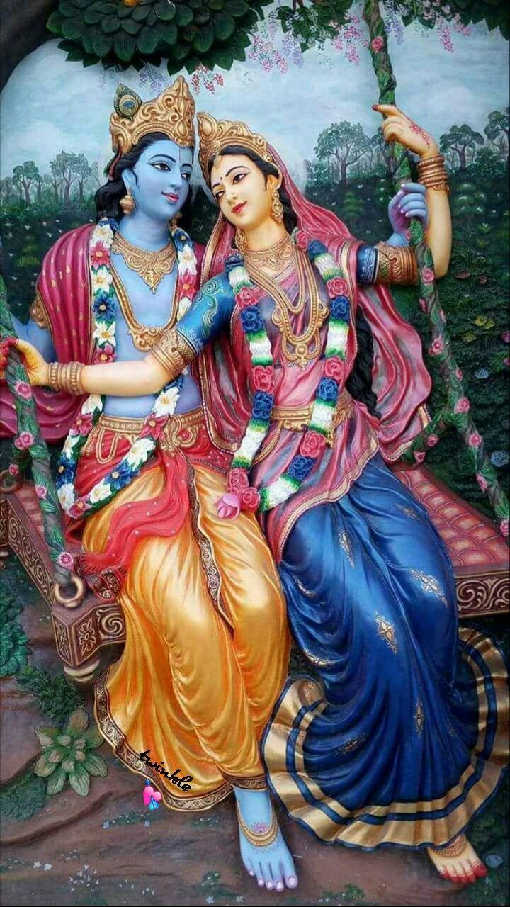 Shri Radha Krishna On Swing Wallpapers Download Mobcup