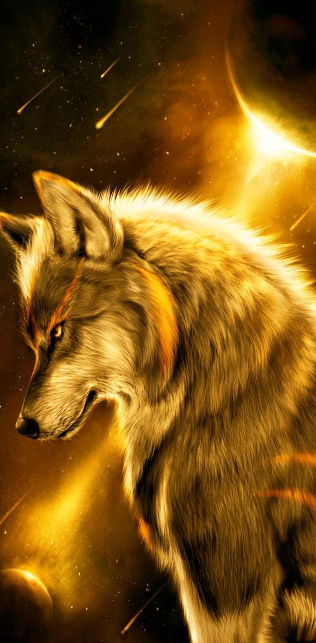 Scary Wolf  Galaxy Background Wallpaper Download  MobCup