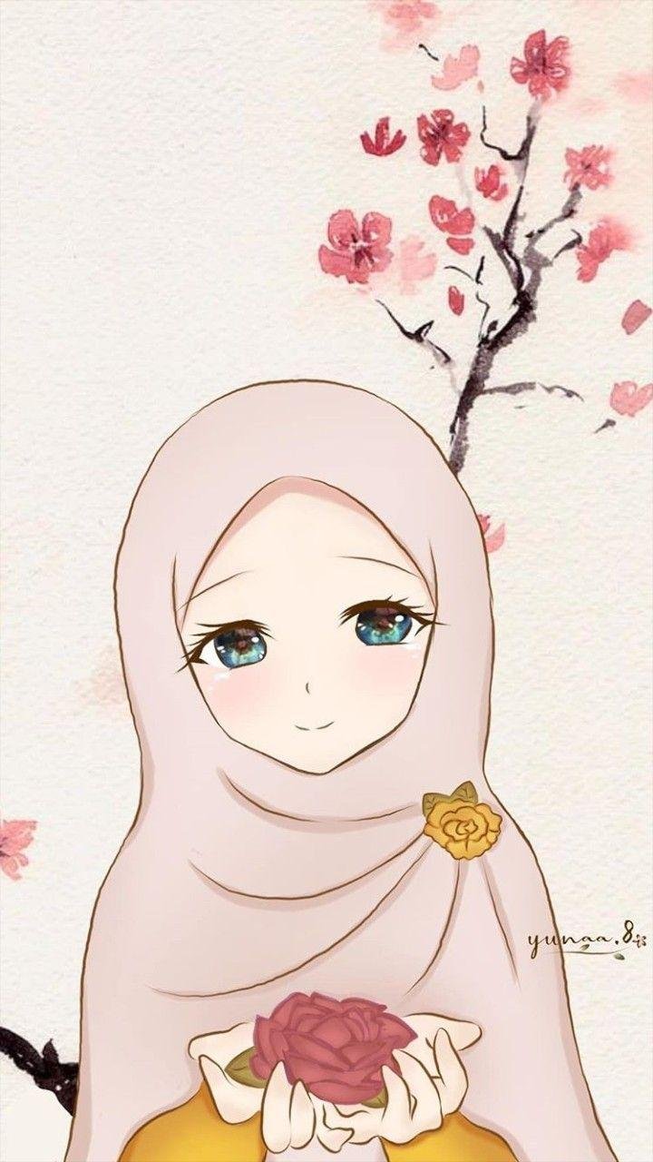 Islamic anime - hijab girl Wallpaper Download