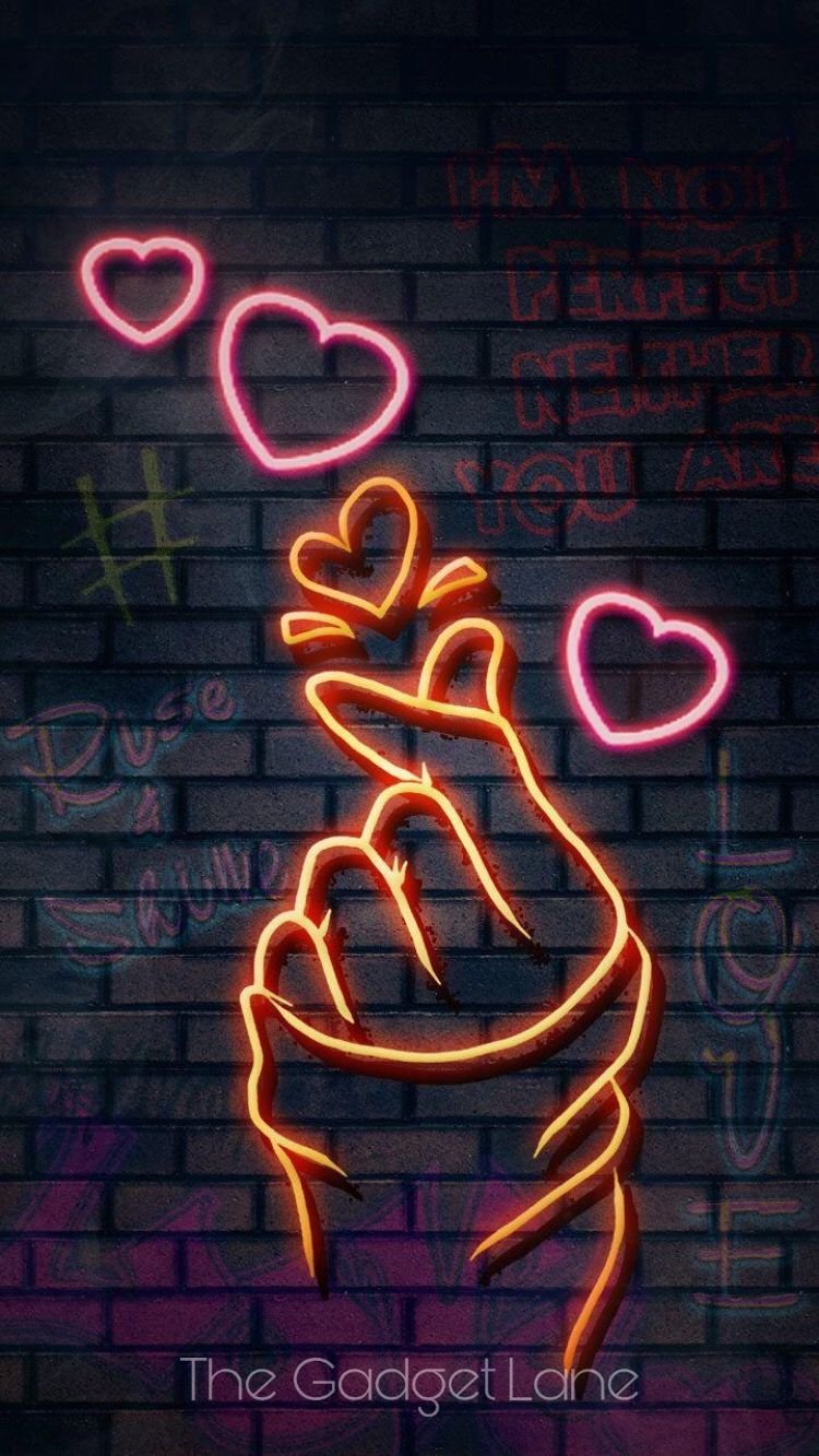 Neon bts heart symbol Wallpapers Download | MobCup