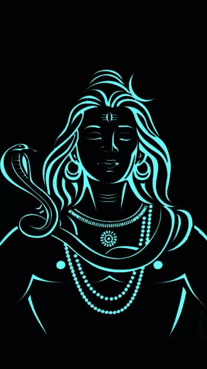 Lord Shiva - Blue Lineart Wallpaper Download | MobCup