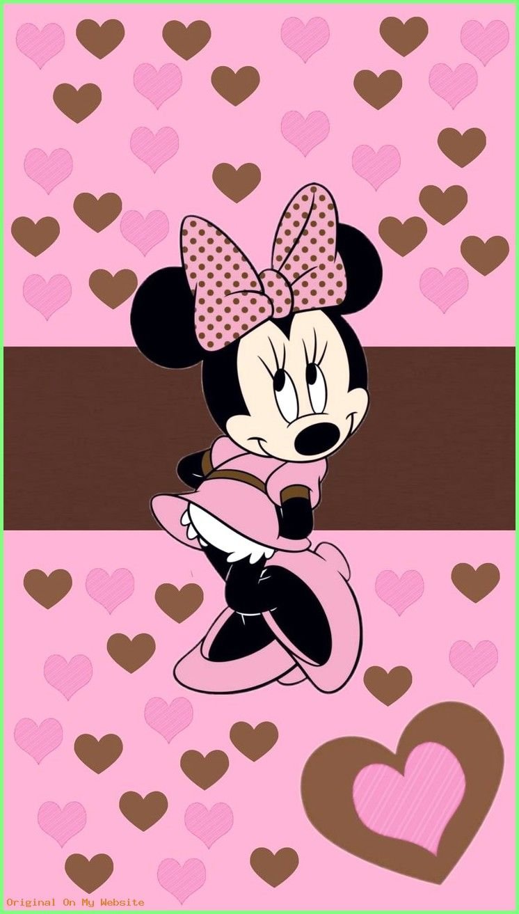 Minnie Mouse With Background Of Pink And Black Circle Lines HD Minnie Mouse  Wallpapers  HD Wallpapers  ID 55984
