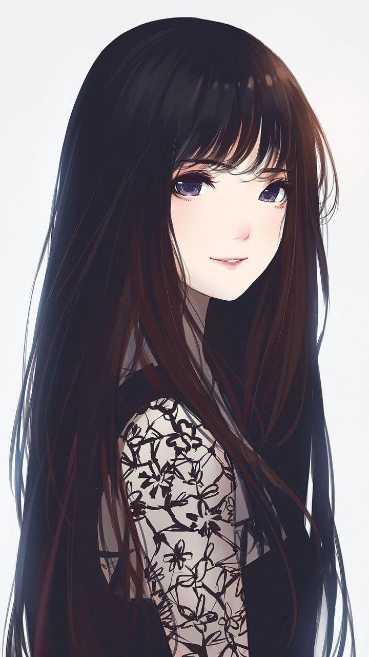 white haired anime girl