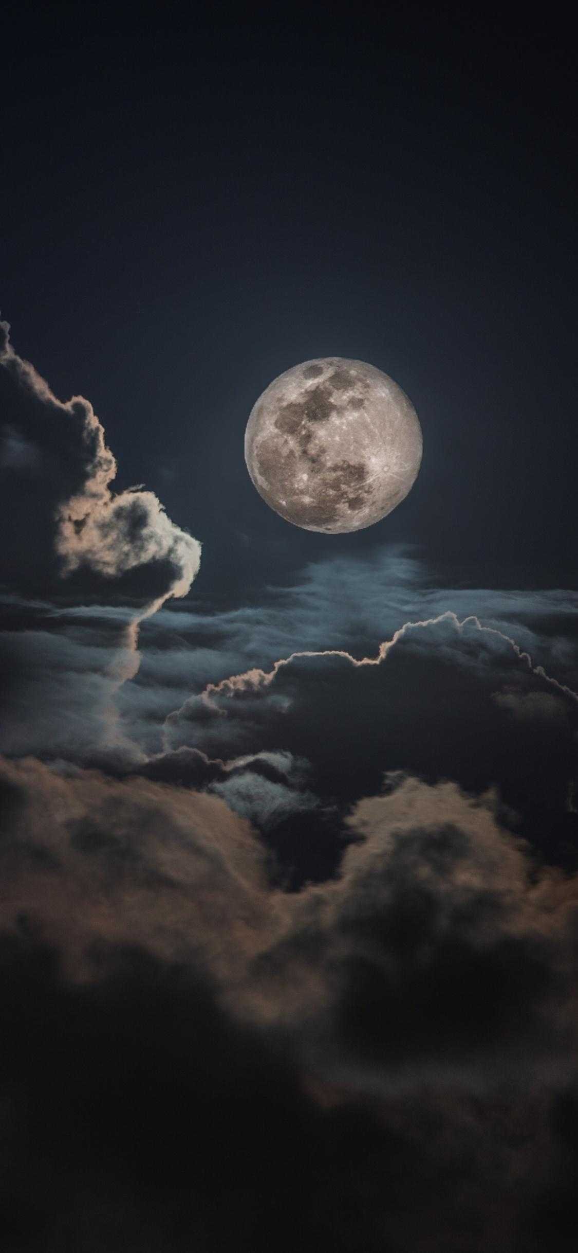 Moon And Clouds Wallpaper Download | MobCup
