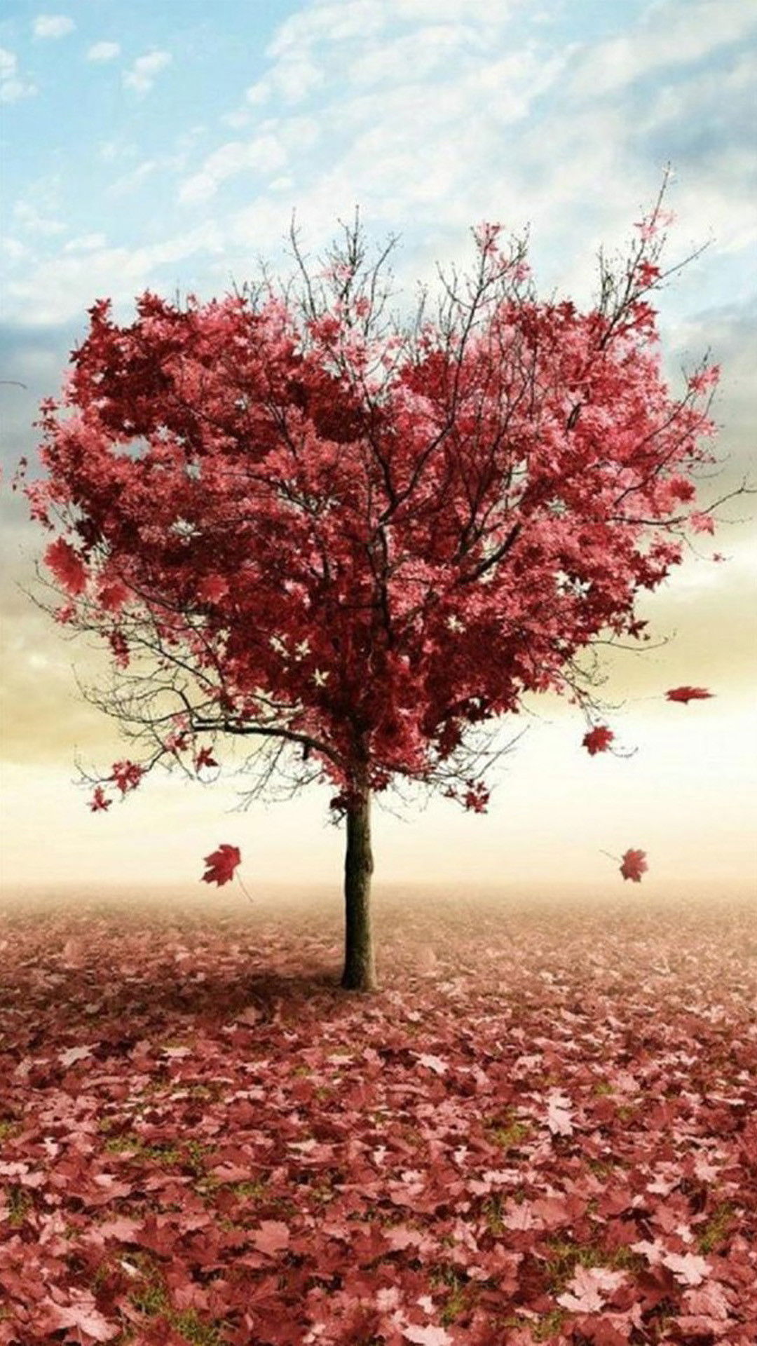 Autumn Tree In Heart Shape