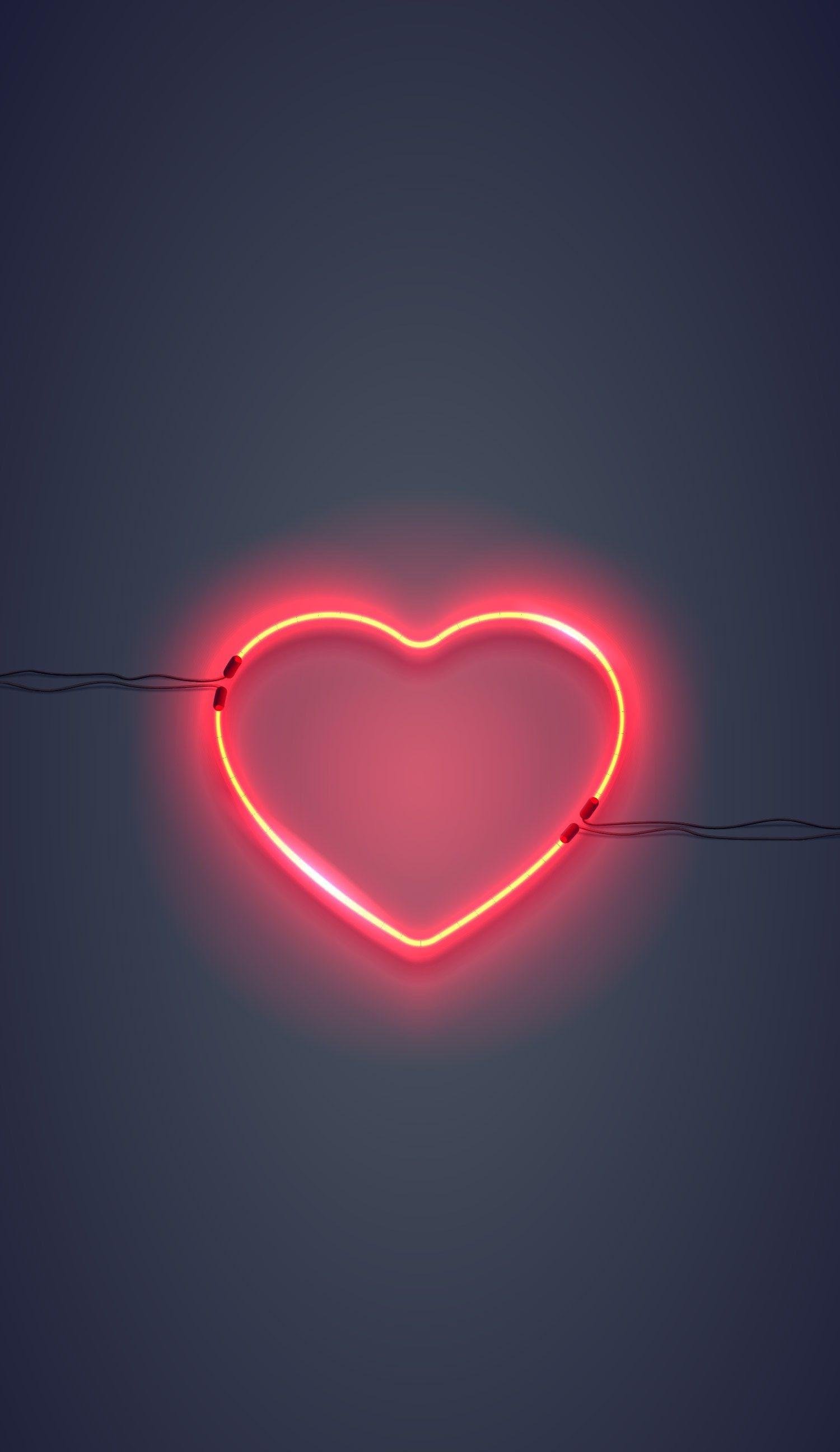 Rosa aesthetic neon heart j Wallpapers Download | MobCup