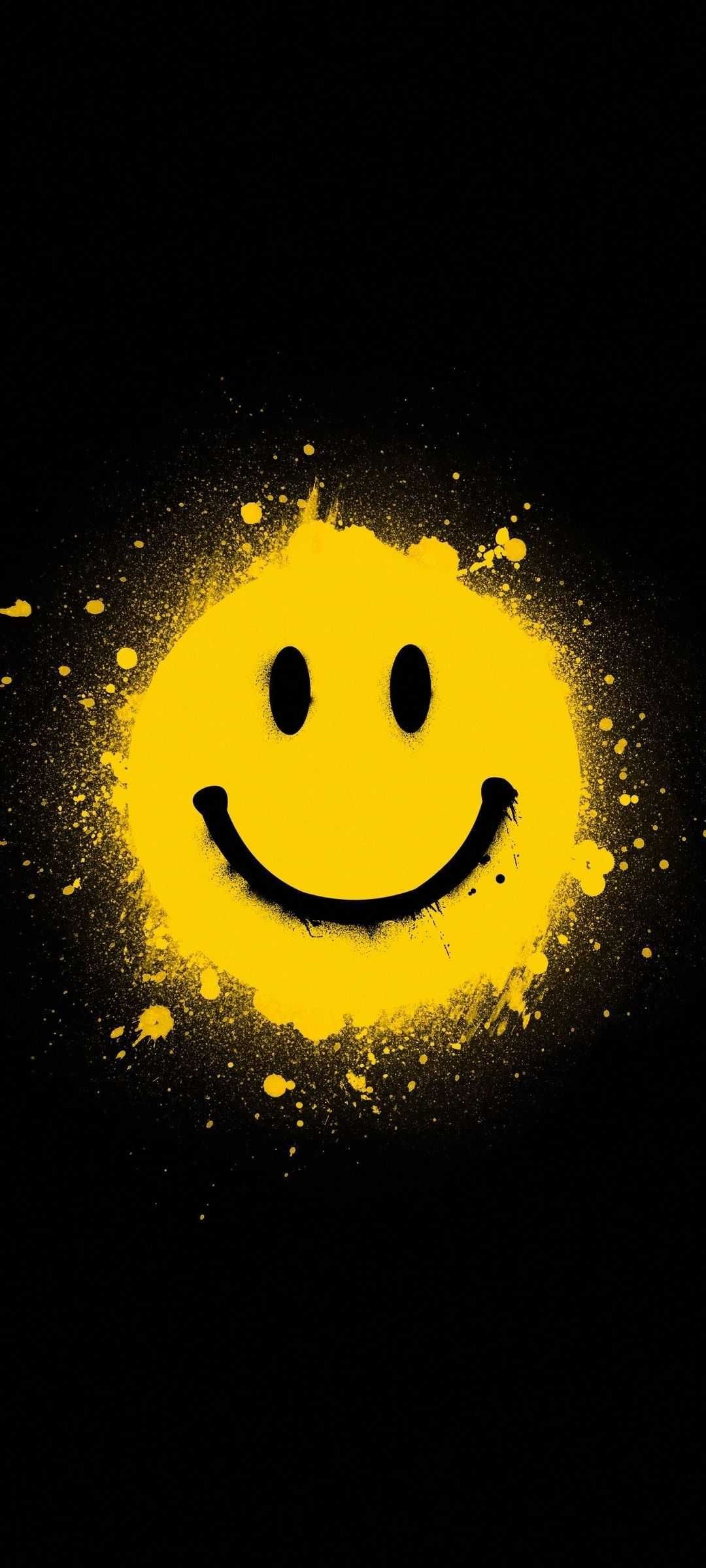 Preppy Smiley Face Yellow Splatter