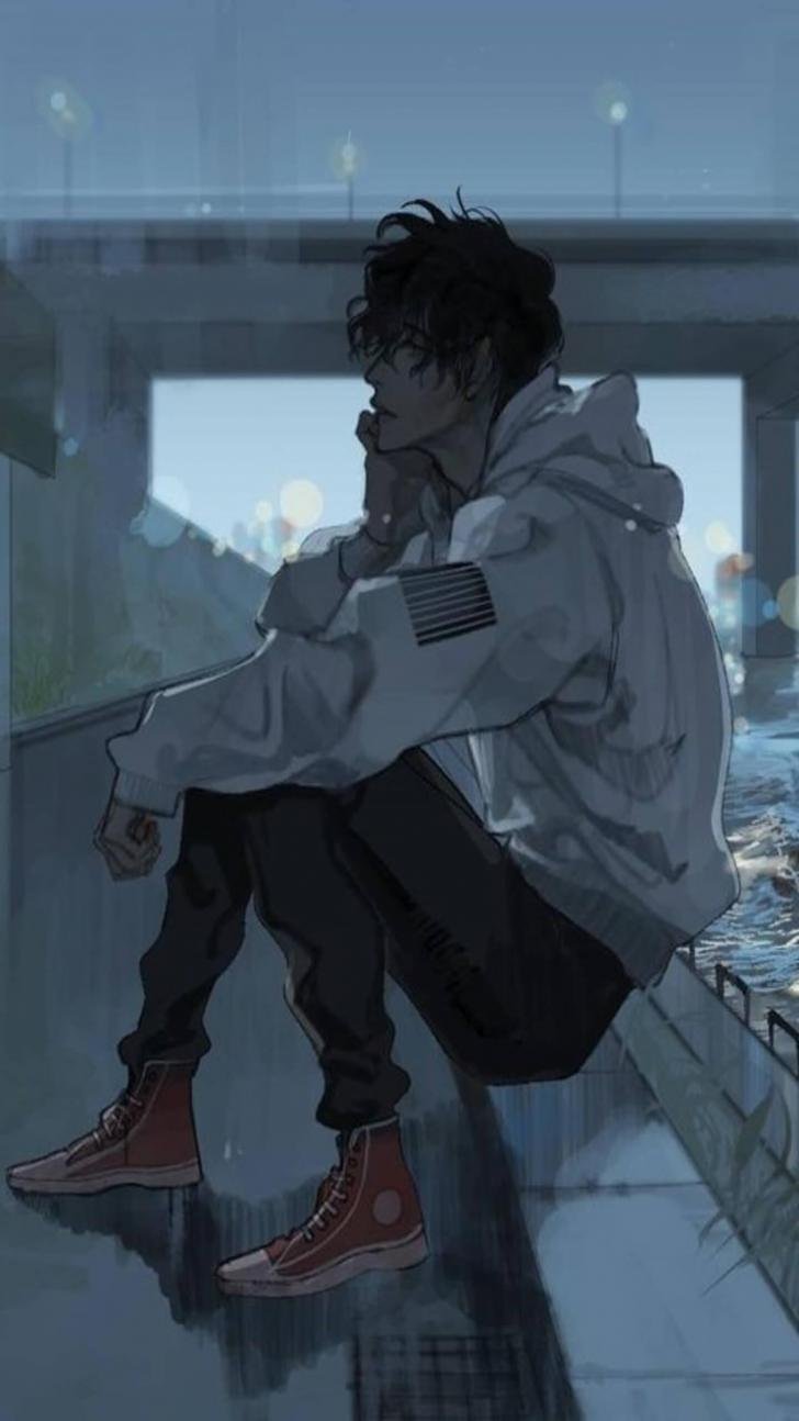 Sad Anime Guy, anime lonely boy HD phone wallpaper