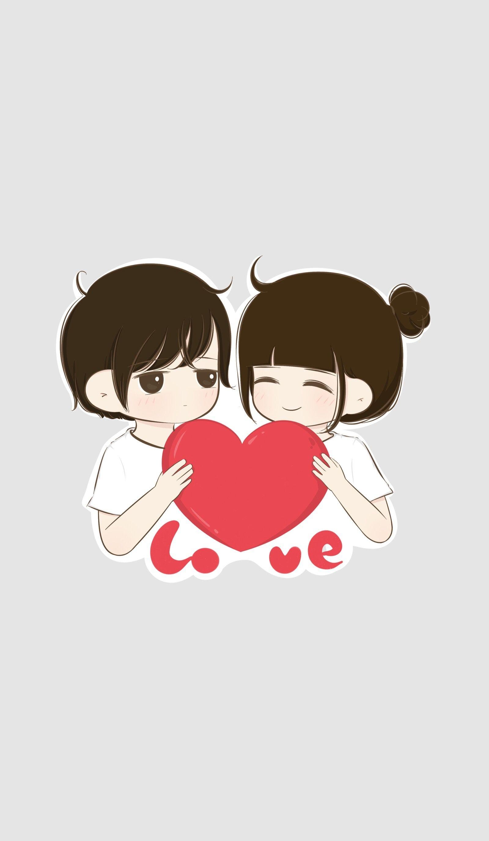 Cute Cartoon Couple Wallpaper Download | MobCup