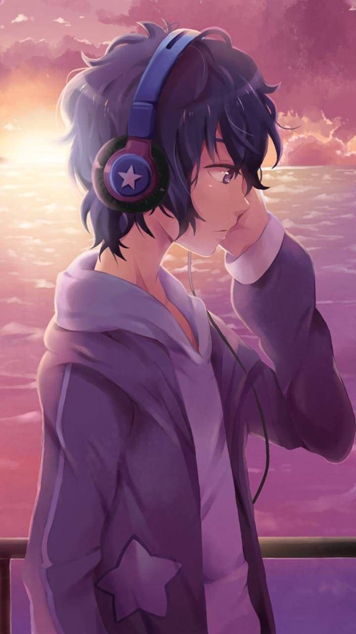 Anime Boy Listening Music Wallpaper Download | MobCup