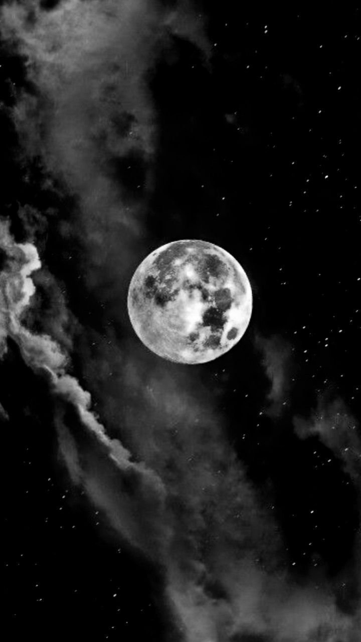 Black Moon and Stars white and black moon HD phone wallpaper  Pxfuel
