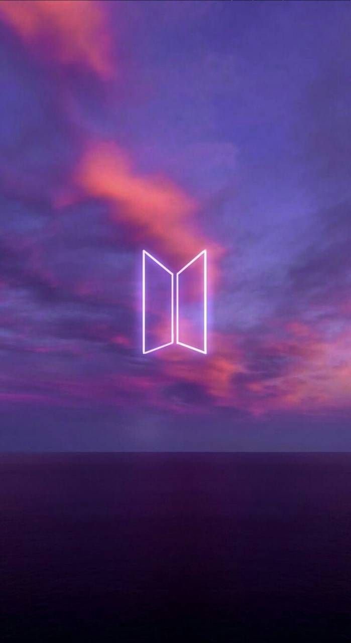 Download Neon Purple BTS Logo Wallpaper