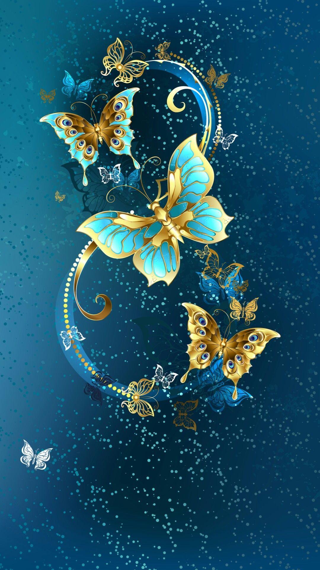 Golden Butterfly Wallpapers  Wallpaper Cave