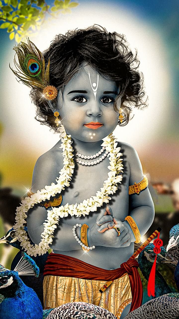 hindu god baby krishna wallpaper